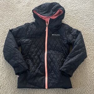Columbia girls quilted jacket with fuzzy interior size M